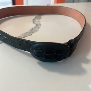 Ostrich leather belt